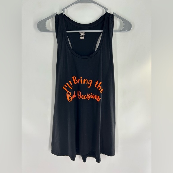 Athletic Works Tops - Black Tank Top with Orange Print I’-ll bring the bad decision!